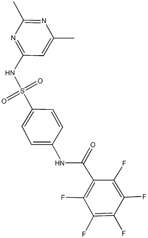 N-(4-{[(2,6-dimethyl-4-pyrimidinyl)amino]sulfonyl}phenyl)-2,3,4,5,6-pentafluorobenzamide 结构式