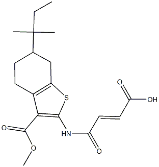 4-{[3-(methoxycarbonyl)-6-tert-pentyl-4,5,6,7-tetrahydro-1-benzothien-2-yl]amino}-4-oxo-2-butenoic acid 结构式