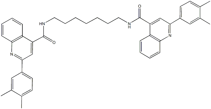 2-(3,4-dimethylphenyl)-N-[7-({[2-(3,4-dimethylphenyl)-4-quinolinyl]carbonyl}amino)heptyl]-4-quinolinecarboxamide 结构式