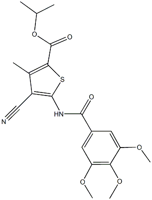 isopropyl 4-cyano-3-methyl-5-[(3,4,5-trimethoxybenzoyl)amino]-2-thiophenecarboxylate 结构式