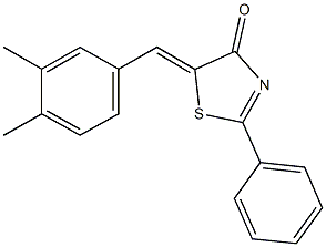 5-(3,4-dimethylbenzylidene)-2-phenyl-1,3-thiazol-4(5H)-one 结构式