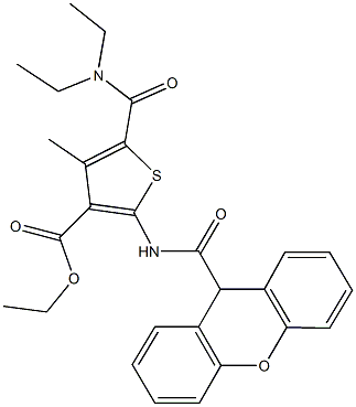 ethyl 5-[(diethylamino)carbonyl]-4-methyl-2-[(9H-xanthen-9-ylcarbonyl)amino]-3-thiophenecarboxylate 结构式