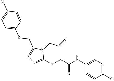 2-({4-allyl-5-[(4-chlorophenoxy)methyl]-4H-1,2,4-triazol-3-yl}sulfanyl)-N-(4-chlorophenyl)acetamide 结构式