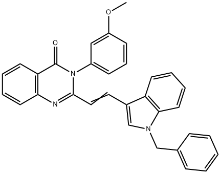 2-[2-(1-benzyl-1H-indol-3-yl)vinyl]-3-(3-methoxyphenyl)-4(3H)-quinazolinone 结构式