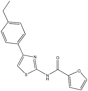 N-[4-(4-ethylphenyl)-1,3-thiazol-2-yl]-2-furamide 结构式