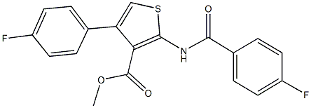 methyl 2-[(4-fluorobenzoyl)amino]-4-(4-fluorophenyl)-3-thiophenecarboxylate 结构式