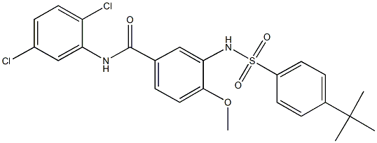 3-{[(4-tert-butylphenyl)sulfonyl]amino}-N-(2,5-dichlorophenyl)-4-methoxybenzamide 结构式