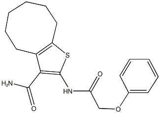 2-[(phenoxyacetyl)amino]-4,5,6,7,8,9-hexahydrocycloocta[b]thiophene-3-carboxamide 结构式