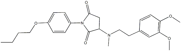 1-(4-butoxyphenyl)-3-[[2-(3,4-dimethoxyphenyl)ethyl](methyl)amino]pyrrolidine-2,5-dione 结构式