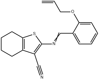 2-{[2-(allyloxy)benzylidene]amino}-4,5,6,7-tetrahydro-1-benzothiophene-3-carbonitrile 结构式