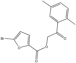 2-(2,5-dimethylphenyl)-2-oxoethyl 5-bromo-2-furoate 结构式