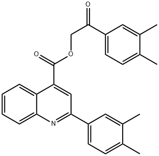 2-(3,4-dimethylphenyl)-2-oxoethyl 2-(3,4-dimethylphenyl)-4-quinolinecarboxylate 结构式