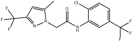 N-[2-chloro-5-(trifluoromethyl)phenyl]-2-[5-methyl-3-(trifluoromethyl)-1H-pyrazol-1-yl]acetamide 结构式