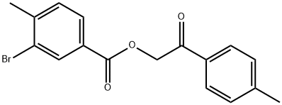 2-(4-methylphenyl)-2-oxoethyl 3-bromo-4-methylbenzoate 结构式