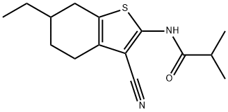 N-(3-cyano-6-ethyl-4,5,6,7-tetrahydro-1-benzothien-2-yl)-2-methylpropanamide 结构式