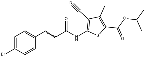 isopropyl 5-{[3-(4-bromophenyl)acryloyl]amino}-4-cyano-3-methyl-2-thiophenecarboxylate 结构式