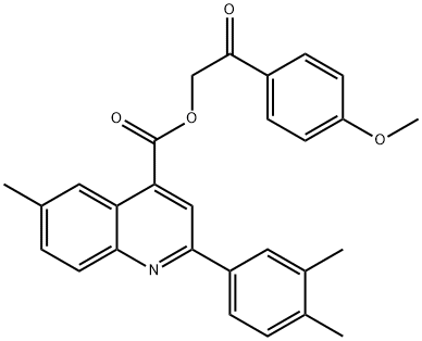 2-(4-methoxyphenyl)-2-oxoethyl 2-(3,4-dimethylphenyl)-6-methyl-4-quinolinecarboxylate 结构式