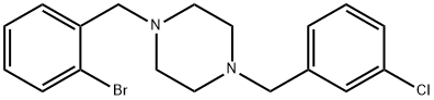 1-(2-bromobenzyl)-4-(3-chlorobenzyl)piperazine 结构式