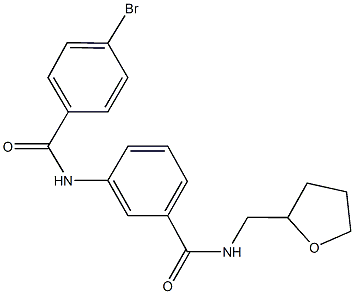 3-[(4-bromobenzoyl)amino]-N-(tetrahydrofuran-2-ylmethyl)benzamide 结构式