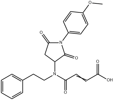 4-[[1-(4-methoxyphenyl)-2,5-dioxo-3-pyrrolidinyl](2-phenylethyl)amino]-4-oxo-2-butenoic acid 结构式