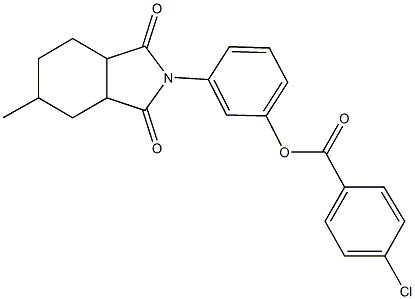 3-(5-methyl-1,3-dioxooctahydro-2H-isoindol-2-yl)phenyl 4-chlorobenzoate 结构式