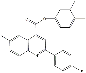3,4-dimethylphenyl 2-(4-bromophenyl)-6-methyl-4-quinolinecarboxylate 结构式