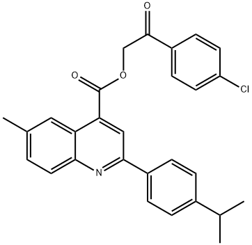 2-(4-chlorophenyl)-2-oxoethyl 2-(4-isopropylphenyl)-6-methyl-4-quinolinecarboxylate 结构式