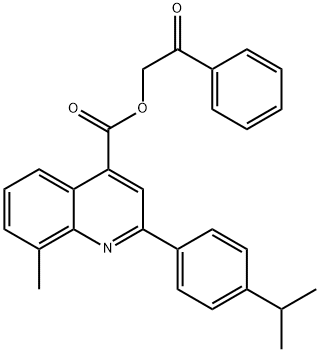 2-oxo-2-phenylethyl 2-(4-isopropylphenyl)-8-methyl-4-quinolinecarboxylate 结构式