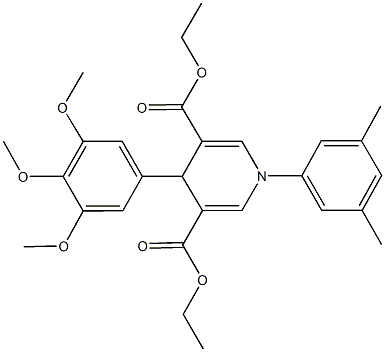 diethyl 1-(3,5-dimethylphenyl)-4-(3,4,5-trimethoxyphenyl)-1,4-dihydro-3,5-pyridinedicarboxylate 结构式