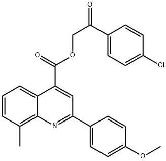 2-(4-chlorophenyl)-2-oxoethyl 2-(4-methoxyphenyl)-8-methyl-4-quinolinecarboxylate 结构式