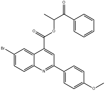 1-methyl-2-oxo-2-phenylethyl 6-bromo-2-(4-methoxyphenyl)-4-quinolinecarboxylate 结构式