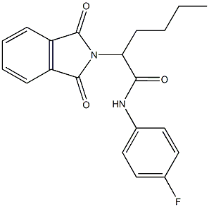 2-(1,3-dioxo-1,3-dihydro-2H-isoindol-2-yl)-N-(4-fluorophenyl)hexanamide 结构式