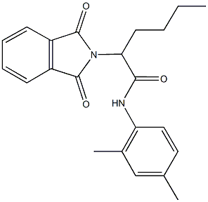 N-(2,4-dimethylphenyl)-2-(1,3-dioxo-1,3-dihydro-2H-isoindol-2-yl)hexanamide 结构式