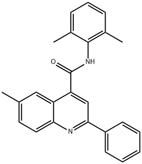 N-(2,6-dimethylphenyl)-6-methyl-2-phenyl-4-quinolinecarboxamide 结构式