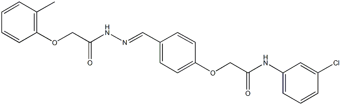 N-(3-chlorophenyl)-2-(4-{2-[(2-methylphenoxy)acetyl]carbohydrazonoyl}phenoxy)acetamide 结构式