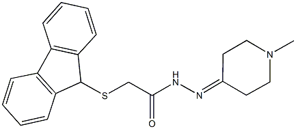 2-(9H-fluoren-9-ylsulfanyl)-N'-(1-methyl-4-piperidinylidene)acetohydrazide 结构式