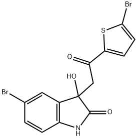 5-bromo-3-[2-(5-bromo-2-thienyl)-2-oxoethyl]-3-hydroxy-1,3-dihydro-2H-indol-2-one 结构式