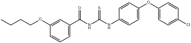 N-(3-butoxybenzoyl)-N'-[4-(4-chlorophenoxy)phenyl]thiourea 结构式