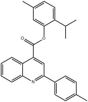 2-isopropyl-5-methylphenyl 2-(4-methylphenyl)-4-quinolinecarboxylate 结构式