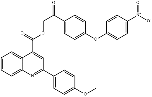 2-(4-{4-nitrophenoxy}phenyl)-2-oxoethyl 2-(4-methoxyphenyl)-4-quinolinecarboxylate 结构式