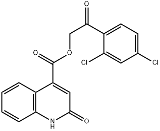 2-(2,4-dichlorophenyl)-2-oxoethyl 2-hydroxy-4-quinolinecarboxylate 结构式