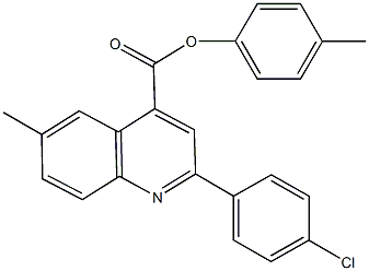 4-methylphenyl 2-(4-chlorophenyl)-6-methyl-4-quinolinecarboxylate 结构式