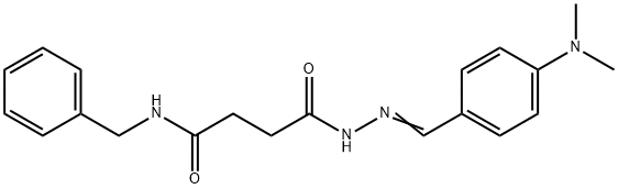 N-benzyl-4-{2-[4-(dimethylamino)benzylidene]hydrazino}-4-oxobutanamide 结构式