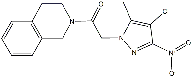 2-({4-chloro-3-nitro-5-methyl-1H-pyrazol-1-yl}acetyl)-1,2,3,4-tetrahydroisoquinoline 结构式