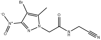 2-{4-bromo-3-nitro-5-methyl-1H-pyrazol-1-yl}-N-(cyanomethyl)acetamide 结构式