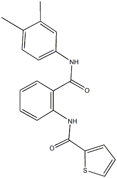 N-{2-[(3,4-dimethylanilino)carbonyl]phenyl}-2-thiophenecarboxamide 结构式