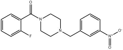 1-(2-fluorobenzoyl)-4-{3-nitrobenzyl}piperazine 结构式
