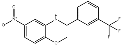 2-methoxy-5-nitro-N-[3-(trifluoromethyl)benzyl]aniline 结构式