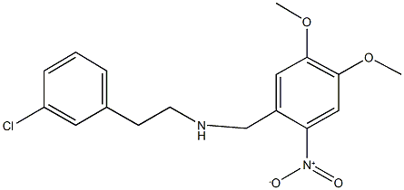 N-[2-(3-chlorophenyl)ethyl]-N-(4,5-dimethoxy-2-nitrobenzyl)amine 结构式