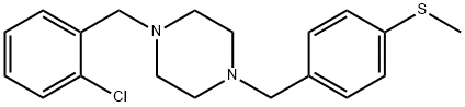 4-{[4-(2-chlorobenzyl)-1-piperazinyl]methyl}phenyl methyl sulfide 结构式